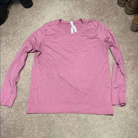 Lululemon Athletica swiftly tech loose fit Pink Crew Neck Top size 10 - Picture 1 of 4